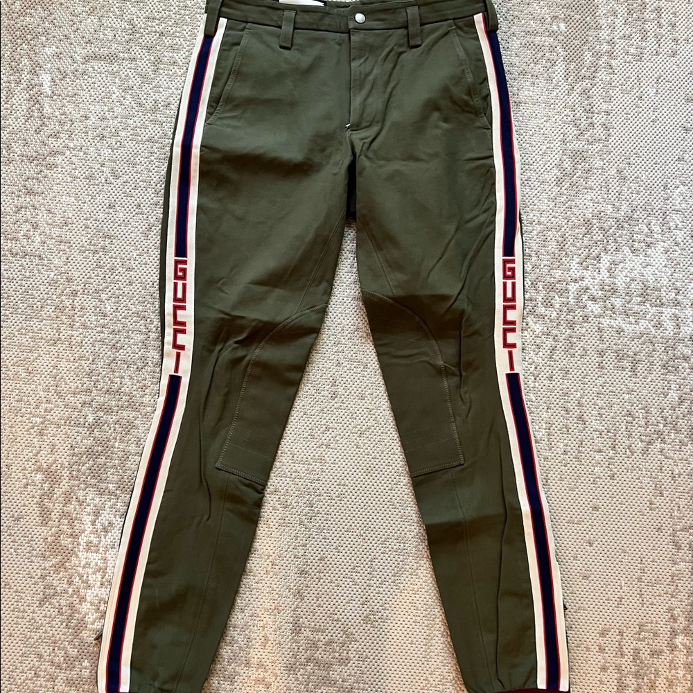 Gucci stripe gabardine pants size 46IT